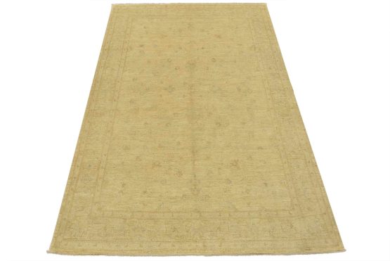 Ziegler Rug 6'2'' x 8'11'' Beige Wool Traditional Hand-Knotted Oriental Carpet