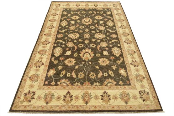 Ziegler Rug 6'2'' x 8'10'' Brown Wool Traditional Hand-Knotted Oriental Carpet