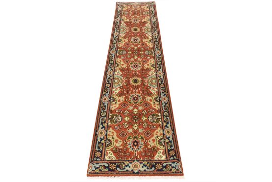 Heriz Runner 2'8'' x 10'2'' Red Wool Traditional Hand-Knotted Oriental Rug