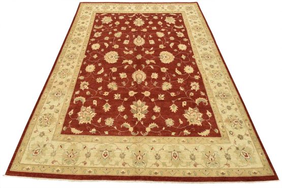 Ziegler Rug 9'2'' x 11'11'' Red Wool Traditional Hand-Knotted Oriental Carpet