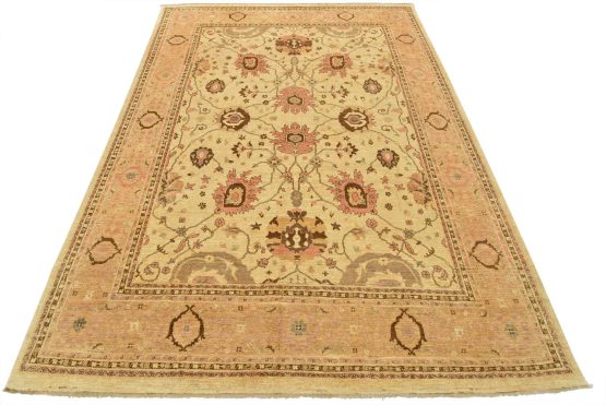 Ziegler Rug 8'11'' x 12'1'' Beige Wool Traditional Hand-Knotted Oriental Carpet