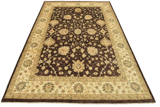 Ziegler Rug 9'1'' x 12'4'' Brown Wool Traditional Hand-Knotted Oriental Carpet