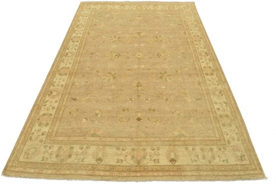 Ziegler Rug 9' x 12' Tan Wool Traditional Hand-Knotted Oriental Carpet