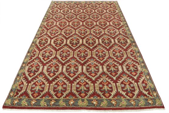 Anatolia Rug 9'3'' x 13'5'' Red Wool Tribal Hand-Knotted Oriental Carpet