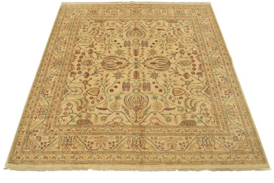 Ziegler Rug 8'1'' x 8'4'' Beige Wool Traditional Hand-Knotted Oriental Carpet