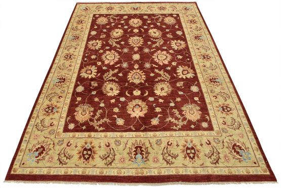 Ziegler Rug 8'11'' x 11'9'' Red Wool Traditional Hand-Knotted Oriental Carpet