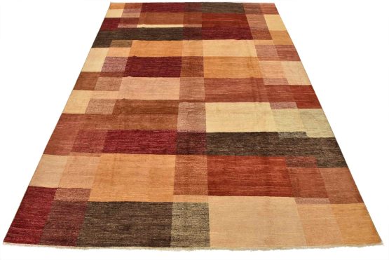 Gabbeh Rug 9'1'' x 11'11'' Multicolor Wool Contemporary Hand-Knotted Carpet
