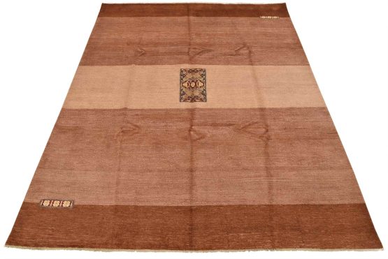 Gabbeh Rug 8'2'' x 10' Brown Wool Contemporary Hand-Knotted Oriental Carpet