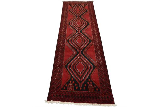 Baloch Runner 3'1'' x 9'4'' Red Wool Tribal Hand-Knotted Oriental Rug