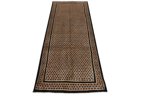 Kolyai Runner 4'5'' x 10'4'' Brown Wool Vintage Tribal Hand-Knotted Oriental Rug