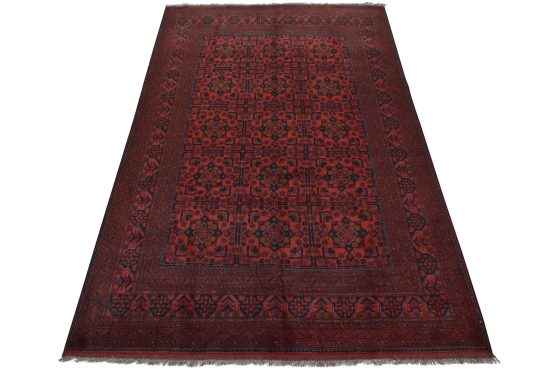 Turkmen Rug 6'9'' x 9'8'' Red Wool Tribal Hand-Knotted Oriental Carpet