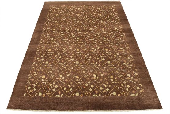 Aubusson Rug 10' x 12'11'' Brown Wool Traditional Hand-Knotted Oriental Carpet