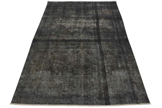 Tabriz Rug 7'4'' x 9'10'' Purple Wool Vintage Overdyed Hand-Knotted Carpet