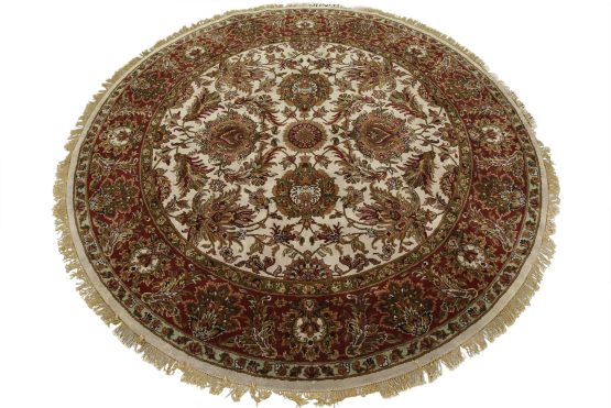 Agra Rug 9'1'' x 9'3'' Gray Wool Traditional Hand-Knotted Oriental Carpet