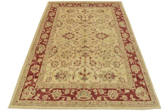 Ziegler Rug 10'1'' x 13'4'' Beige Wool Traditional Hand-Knotted Oriental Carpet