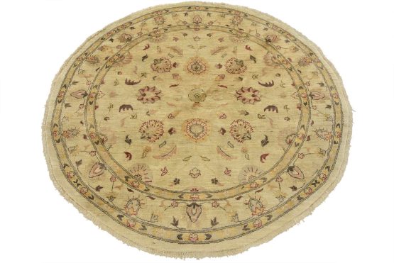 Ziegler Rug 5'11'' x 6' Beige Wool Traditional Hand-Knotted Oriental Carpet