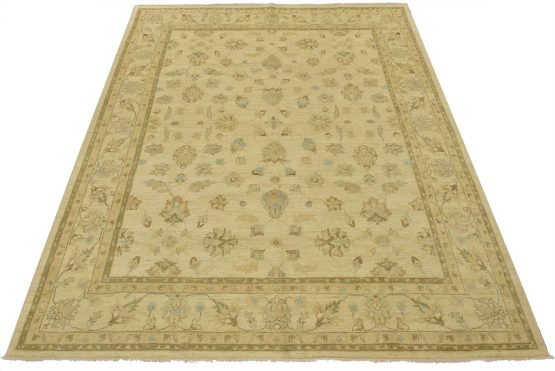 Ziegler Rug 8'5'' x 9'7'' Beige Wool Traditional Hand-Knotted Oriental Carpet