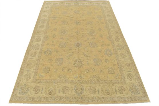 Ziegler Rug 10'1'' x 14'3'' Gold Wool Traditional Hand-Knotted Oriental Carpet