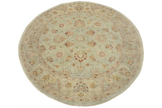 Ziegler Rug 8'2'' x 8'2'' Blue Wool Traditional Hand-Knotted Oriental Carpet