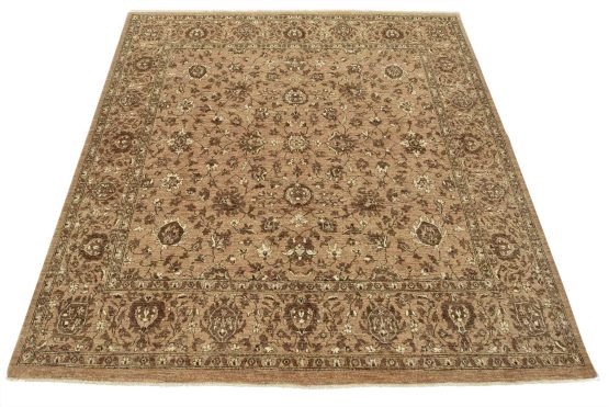 Ziegler Rug 8' x 8'3'' Brown Wool Traditional Hand-Knotted Oriental Carpet