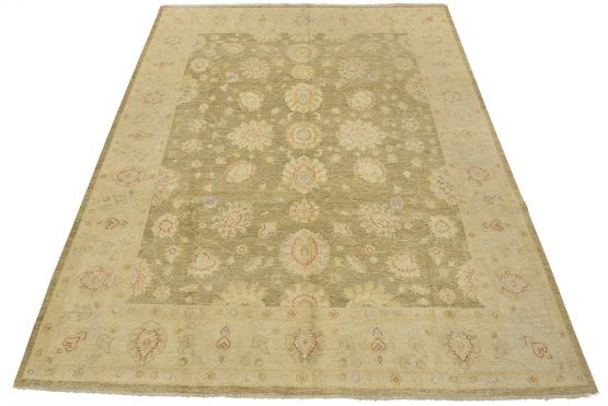 Ziegler Rug 8'2'' x 9'8'' Green Wool Traditional Hand-Knotted Oriental Carpet