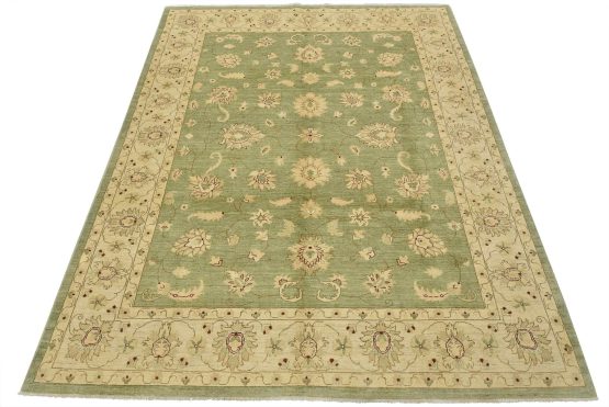 Ziegler Rug 8'3'' x 10' Green Wool Traditional Hand-Knotted Oriental Carpet
