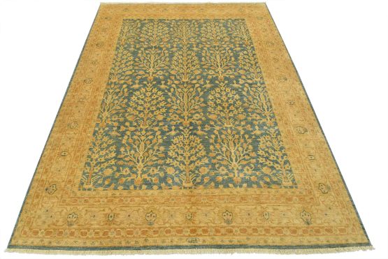 Ziegler Rug 9'1'' x 11'8'' Blue Wool Traditional Hand-Knotted Oriental Carpet