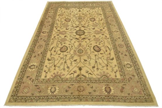Ziegler Rug 9'4'' x 12'10'' Beige Wool Traditional Hand-Knotted Oriental Carpet
