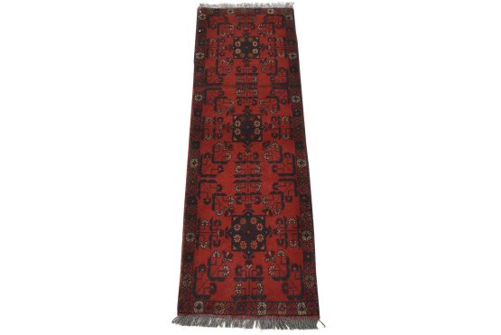 Turkmen Runner 1'7'' x 4'10'' Red Wool Tribal Hand-Knotted Oriental Rug