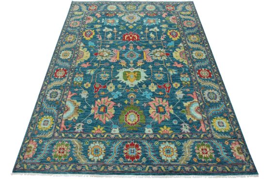 Anatolia Rug 8' x 10'1'' Blue Wool Traditional Hand-Knotted Oriental Carpet