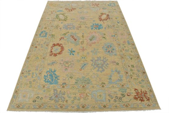 Anatolia Rug 10'4'' x 14'2'' Pink Wool Traditional Hand-Knotted Oriental Carpet