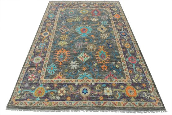 Anatolia Rug 9' x 12'2'' Gray Wool Traditional Hand-Knotted Oriental Carpet