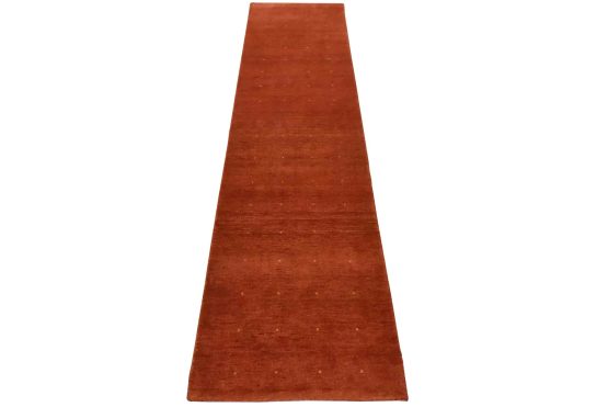 Gabbeh Runner 2'7'' x 9'7'' Red Wool Contemporary Hand-Knotted Area Rug