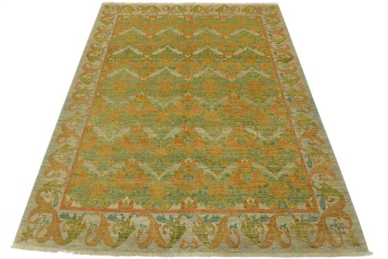 William Morris Rug 8'2'' x 10'1'' Green Wool Traditional Hand-Knotted Carpet