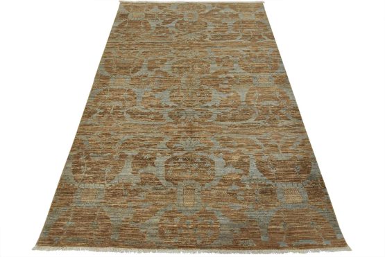 Ziegler Rug 6' x 9' Brown Wool Modern Hand-Knotted Oriental Carpet