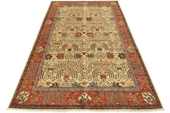 Ziegler Rug 8'8'' x 12'3'' Beige Wool Traditional Hand-Knotted Oriental Carpet