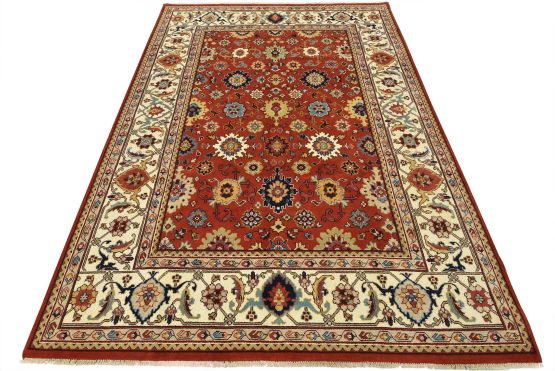 Mahal Rug 9' x 12'5' Rust Wool Traditional Hand-Knotted Oriental Carpet