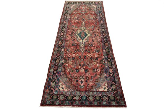 Malayer Runner 3'10'' x 9'2'' Red Wool Semi-Antique Traditional Hand-Knotted Rug