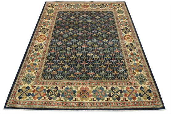 Ziegler Rug 8'3'' x 9'9'' Blue Wool Tribal Hand-Knotted Oriental Carpet