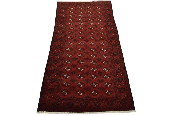 Baloch Rug 3'7'' x 6'9'' Red Wool Vintage Tribal Hand-Knotted Oriental Carpet