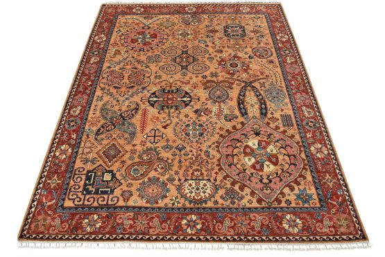 Ziegler Rug 8'2'' x 9'9'' Gold Wool Traditional Hand-Knotted Oriental Carpet