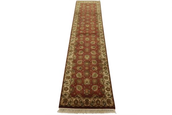Agra Runner 2'7'' x 10'2'' Pink Wool Traditional Hand-Knotted Oriental Rug