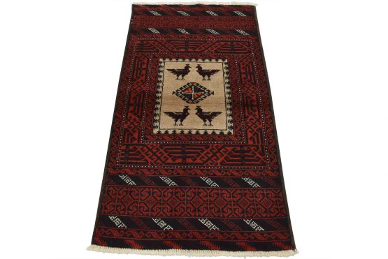 Baloch Rug 2'11'' x 5'4'' Gray Wool Vintage Tribal Hand-Knotted Oriental Carpet