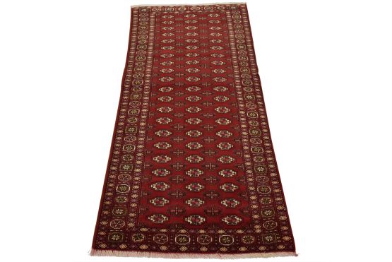 Baloch Rug 3'6'' x 6'9'' Red Wool Vintage Tribal Hand-Knotted Oriental Carpet