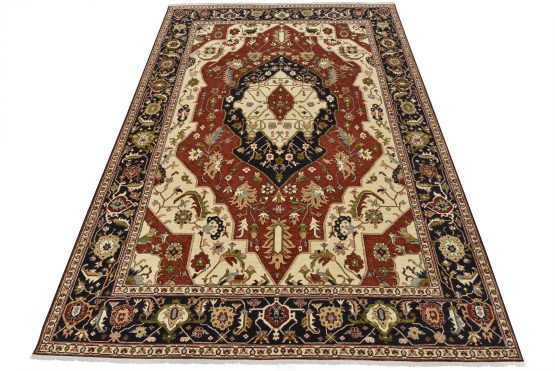 Heriz Ziegler Rug 10'1'' x 13'11'' Red Wool Traditional Hand-Knotted Carpet