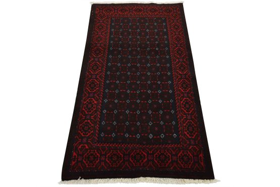 Baloch Rug 3'4'' x 5'11'' Blue Wool Vintage Tribal Hand-Knotted Oriental Carpet