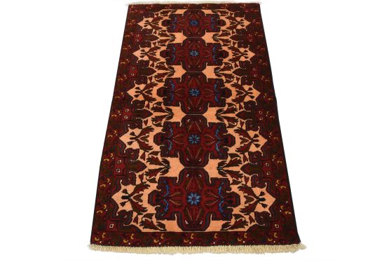 Baloch Rug 3'3'' x 5'7'' Pink Wool Vintage Tribal Hand-Knotted Oriental Carpet