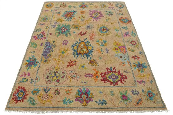 Anatolia Rug 8'3'' x 9'10'' Pink Wool Modern Hand-Knotted Oriental Carpet
