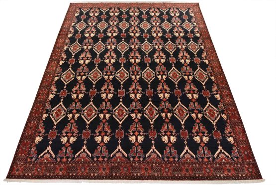 Baloch Rug 10'2'' x 12'8'' Blue Wool Vintage Tribal Hand-Knotted Oriental Carpet
