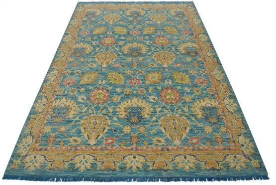 Anatolia Rug 9'1'' x 11'10'' Blue Wool Modern Hand-Knotted Oriental Carpet